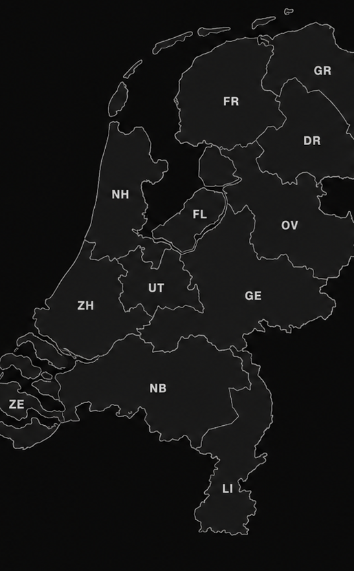 Kaart van Nederland met provincies